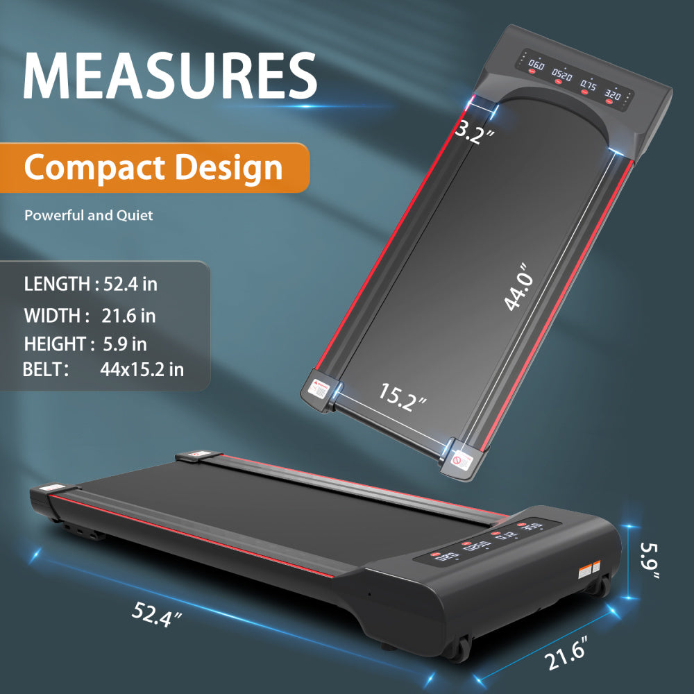 Under Desk Treadmill Machine 300 LB Capacity Walking Pad  for Home Office