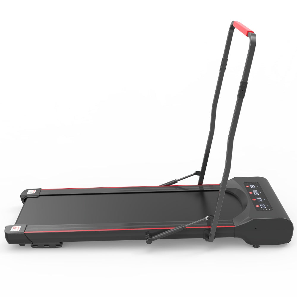 Under Desk Walking Pad Treadmill Foldable with Handlebar Remote Controll, 300 LB Capacity