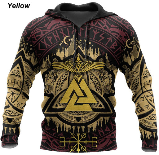 Viking Odin Best Viking Tattoo 3D Hoodies Men/women Hipster Streetwear Outfit