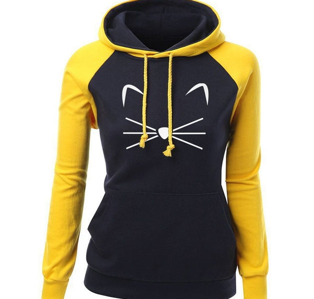 Cute Cat Woman Hoodies Sweater