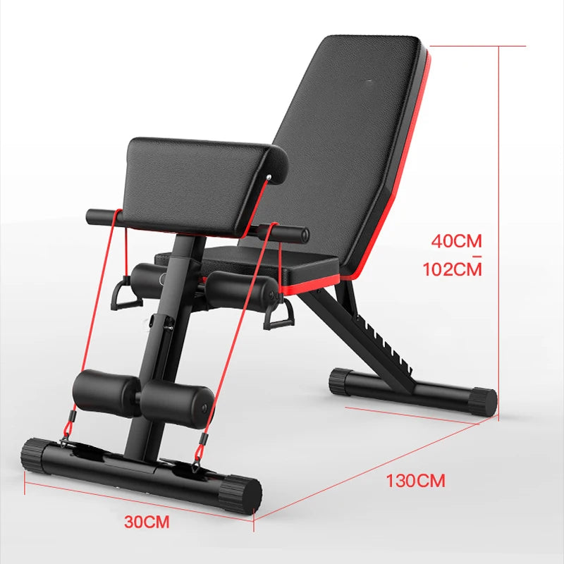 Gym Fitness Foldable Muscle Press Machine Supine Bench Dumbbell Board Sit-ups Rack Weight Lift Training Body Building Equipment