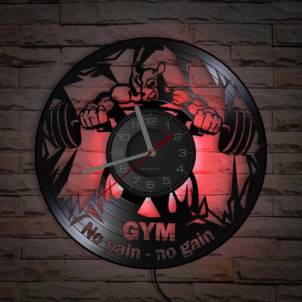 Fitness Club Motivation Beast Silent Wall Clock Gym Decor Vinyl Wall Clock Fitness Ornament Clock