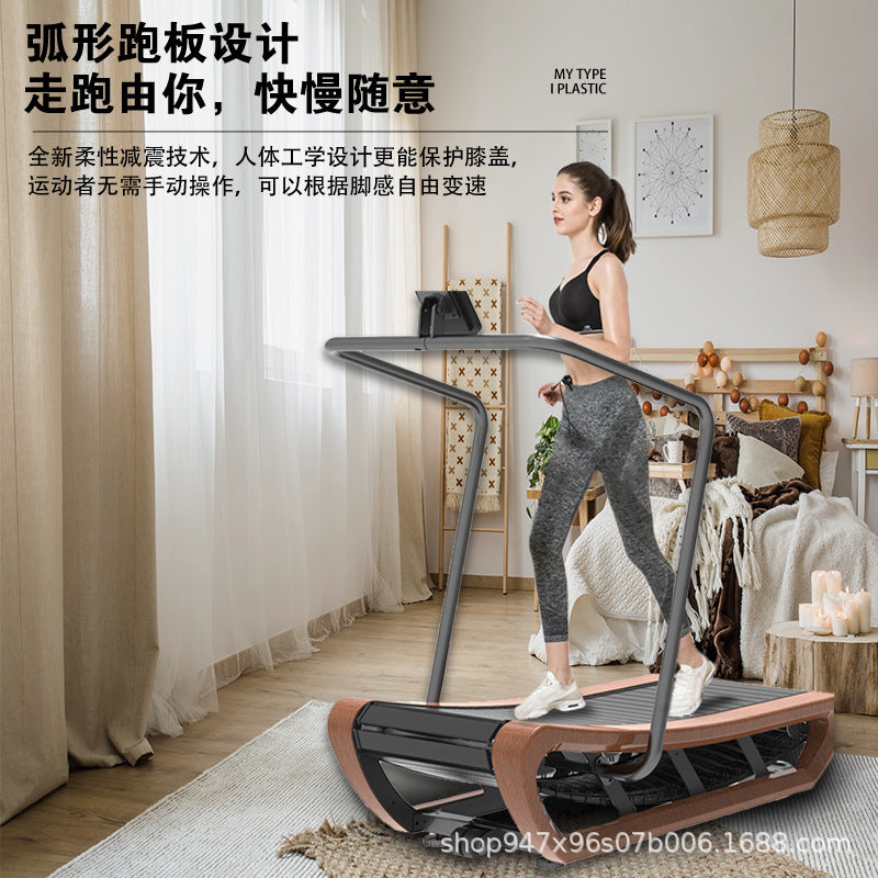 Treadmill Household Slope Adjustment Fitness Equipment Walking Machine Mute Damping Wooden Unpowered Treadmill Manufacturer