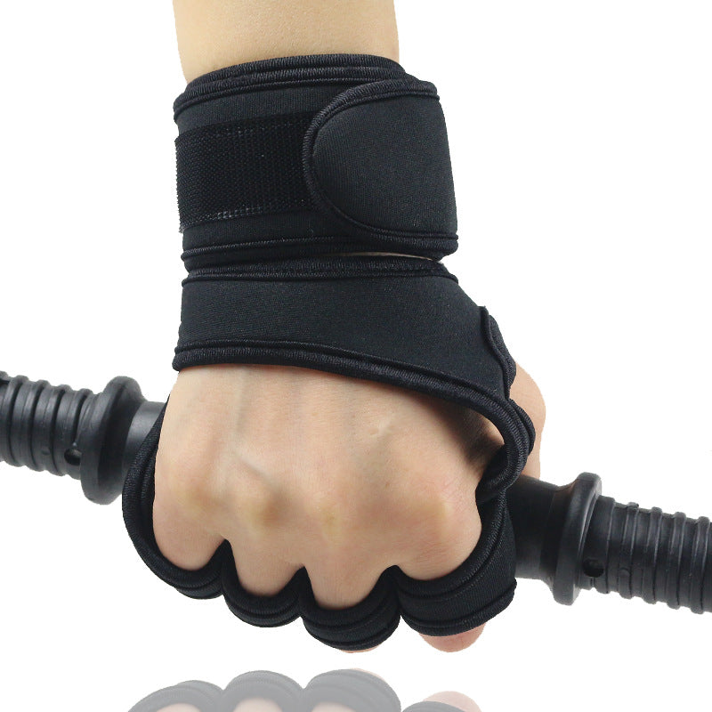 Gym Weightlifting Gloves Men&#039;s And Women&#039;s Wrist Guard Anti-slip Half-finger Sports Horizontal Bar Equipment Training Lead-up Anti-Cocoon