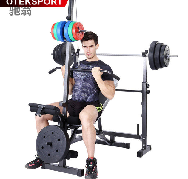 PtL Multifunctional Home Strength Training Equipment Weightlifting Bed High Pull-down Fitness Equipment Dumbbell Stool Squat Rack