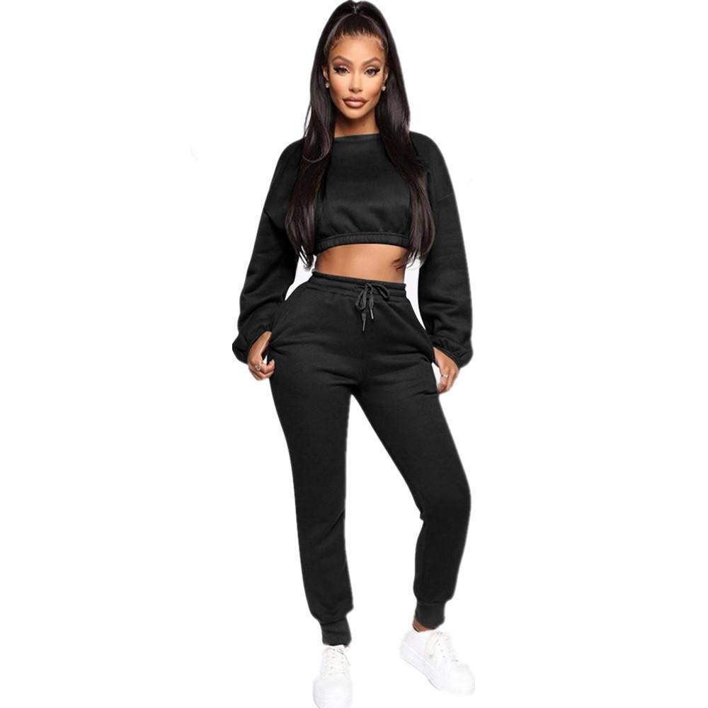 Hoodies Tops and Pants Trousers Two Piece Set Women Tracksuit