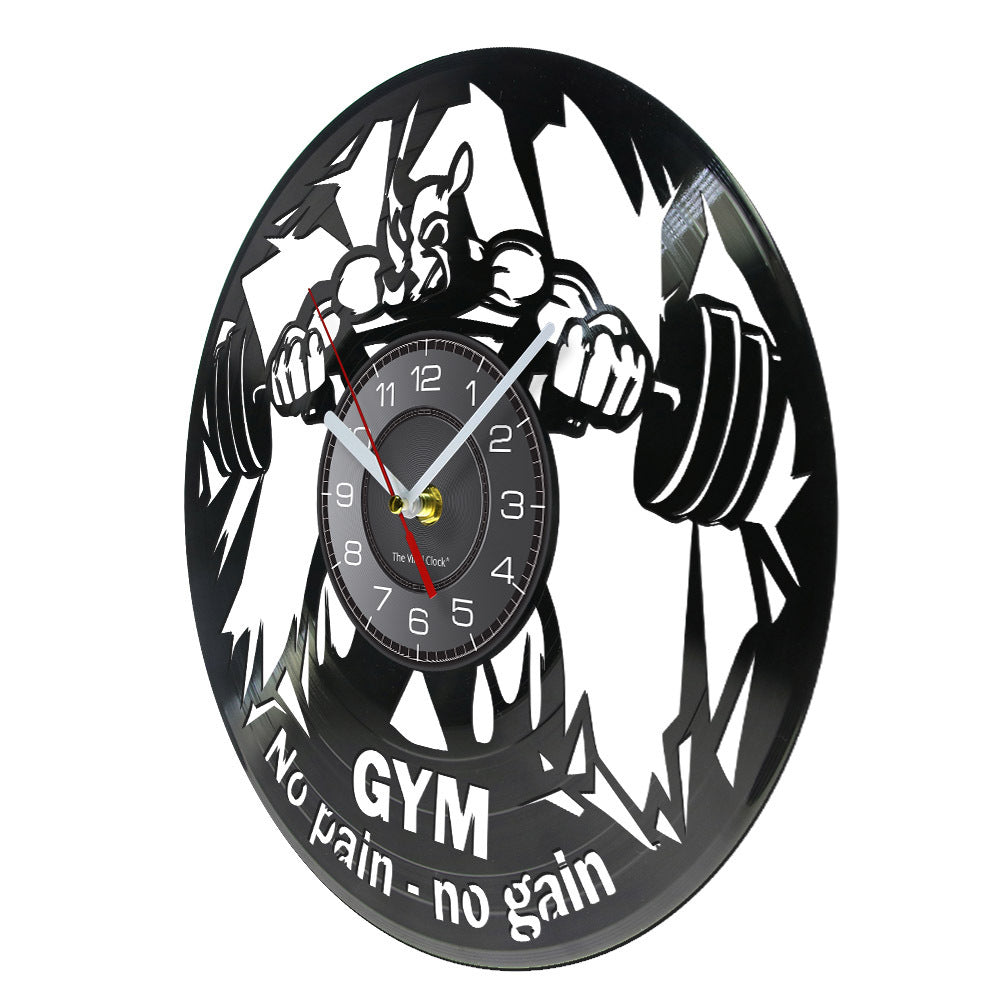 Fitness Club Motivation Beast Silent Wall Clock Gym Decor Vinyl Wall Clock Fitness Ornament Clock