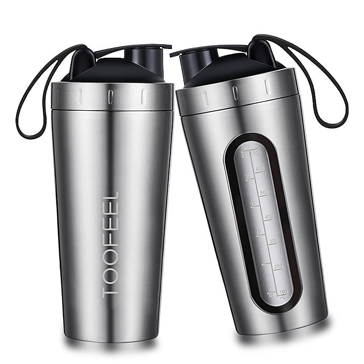 Stainless Steel Protein Mixed Shaker Blender Cup Water Bottle Gym Sport