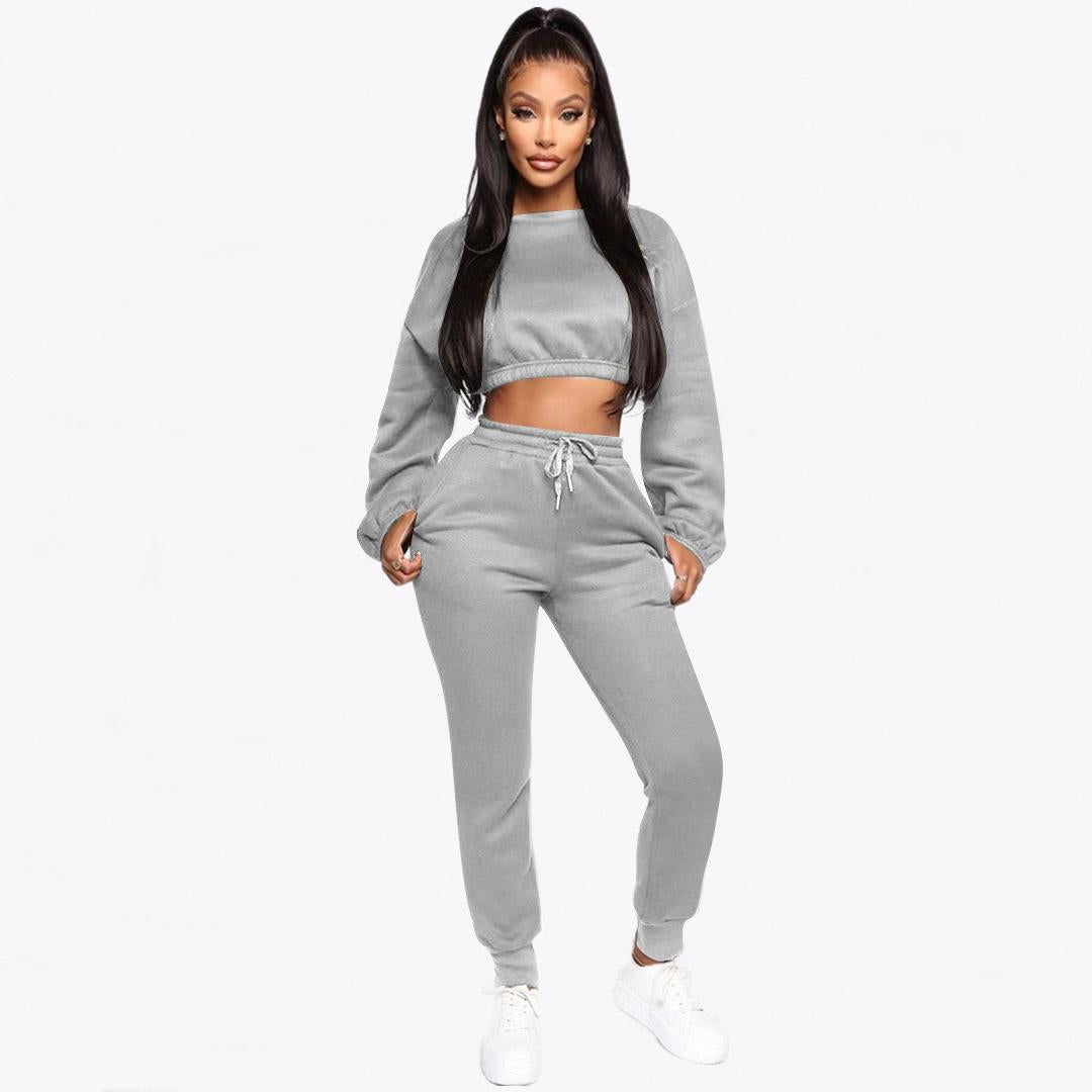 Hoodies Tops and Pants Trousers Two Piece Set Women Tracksuit