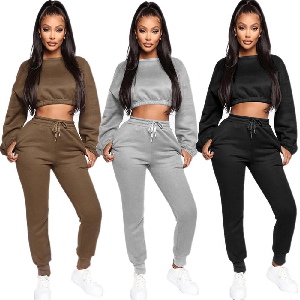 Hoodies Tops and Pants Trousers Two Piece Set Women Tracksuit