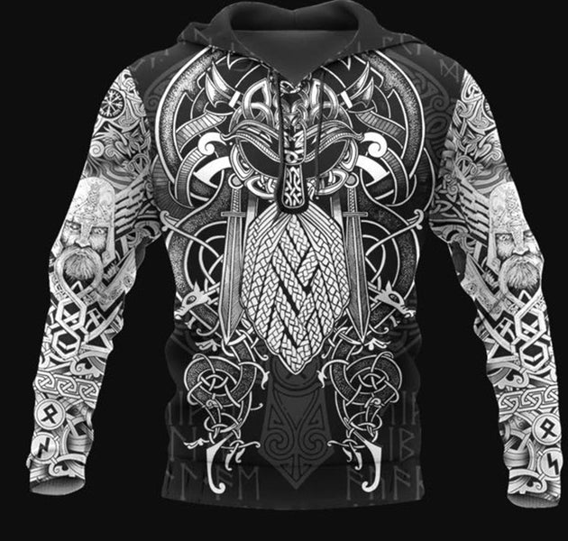 Viking Odin Best Viking Tattoo 3D Hoodies Men Women Hipster Streetwear Outfit