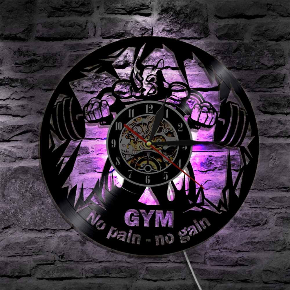 Fitness Club Motivation Beast Silent Wall Clock Gym Decor Vinyl Wall Clock Fitness Ornament Clock