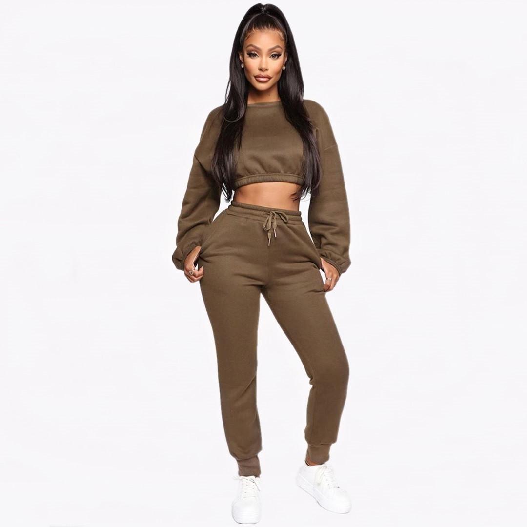 Hoodies Tops and Pants Trousers Two Piece Set Women Tracksuit