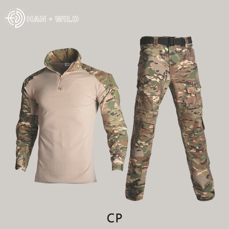 Hanye Physical Fitness Camouflage Suit Battle Wolf With The Same Outdoor American Instructor Tactical Training Suit Wear-resistant Riding Suit