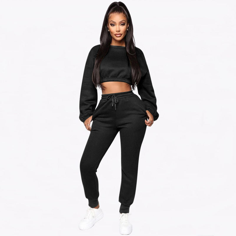 Hoodies Tops and Pants Trousers Two Piece Set Women Tracksuit