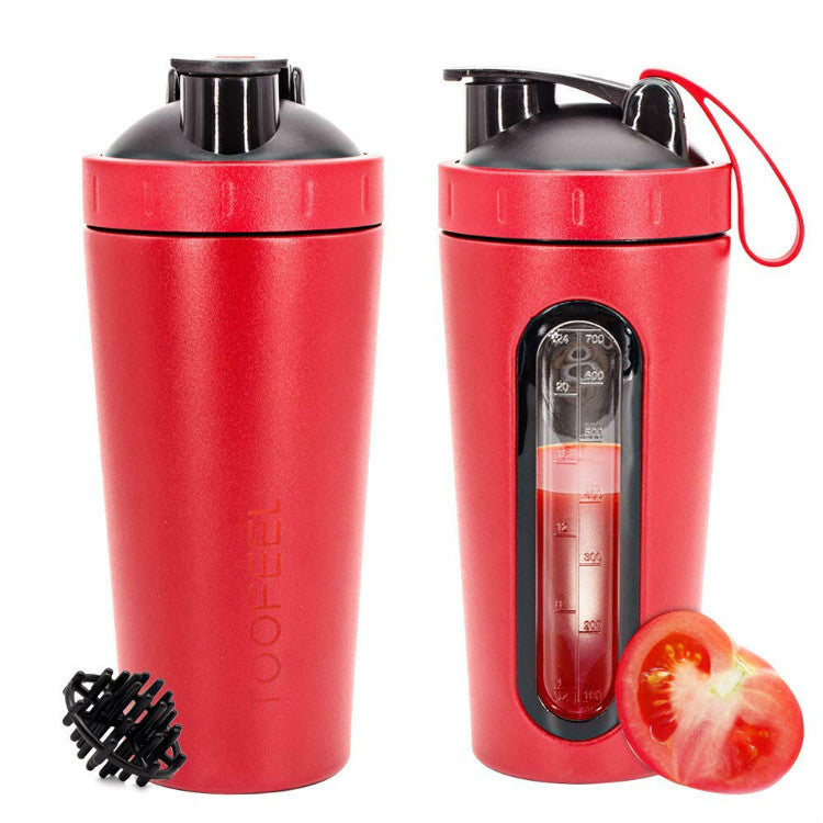 Stainless Steel Protein Mixed Shaker Blender Cup Water Bottle Gym Sport