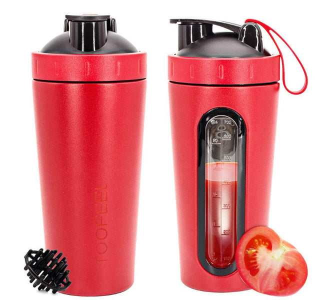 Stainless Steel Protein Mixed Shaker Blender Cup Water Bottle Gym Sport