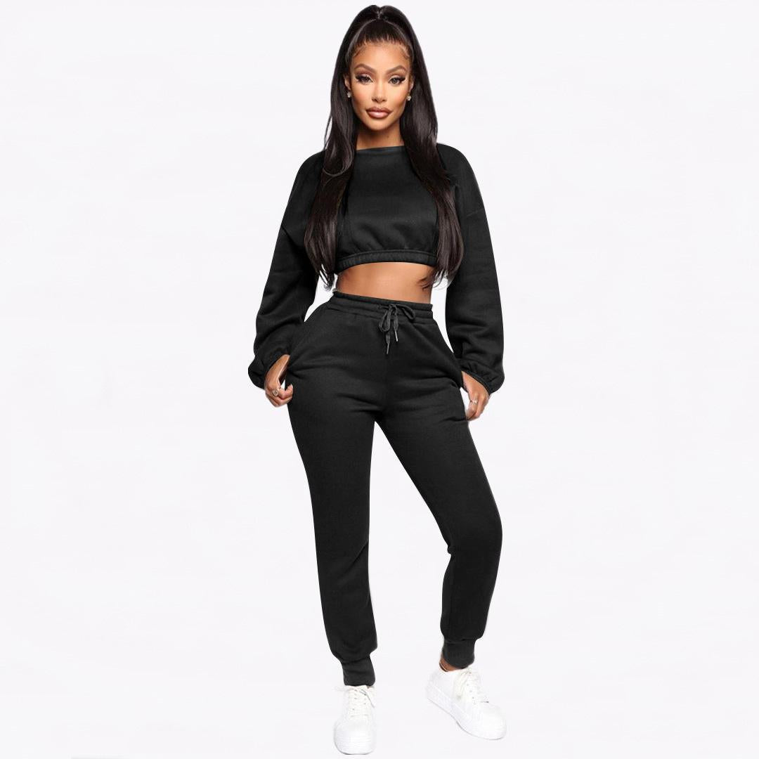 Hoodies Tops and Pants Trousers Two Piece Set Women Tracksuit