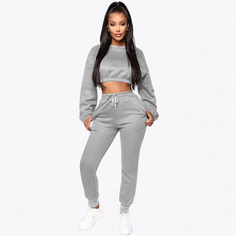 Hoodies Tops and Pants Trousers Two Piece Set Women Tracksuit