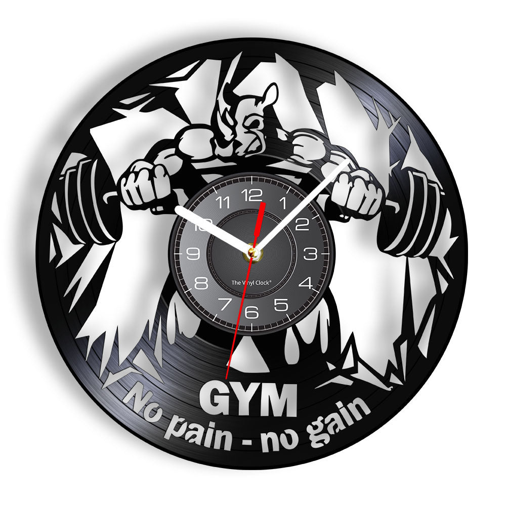 Fitness Club Motivation Beast Silent Wall Clock Gym Decor Vinyl Wall Clock Fitness Ornament Clock