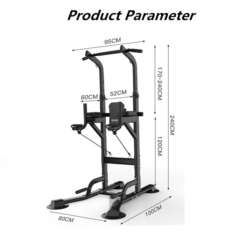 Gym Fitness Multifunction Pull-Ups Rack Horizontal Bar Weight Muscle Training Body Building Chin-up Equipment Drawstring Handle