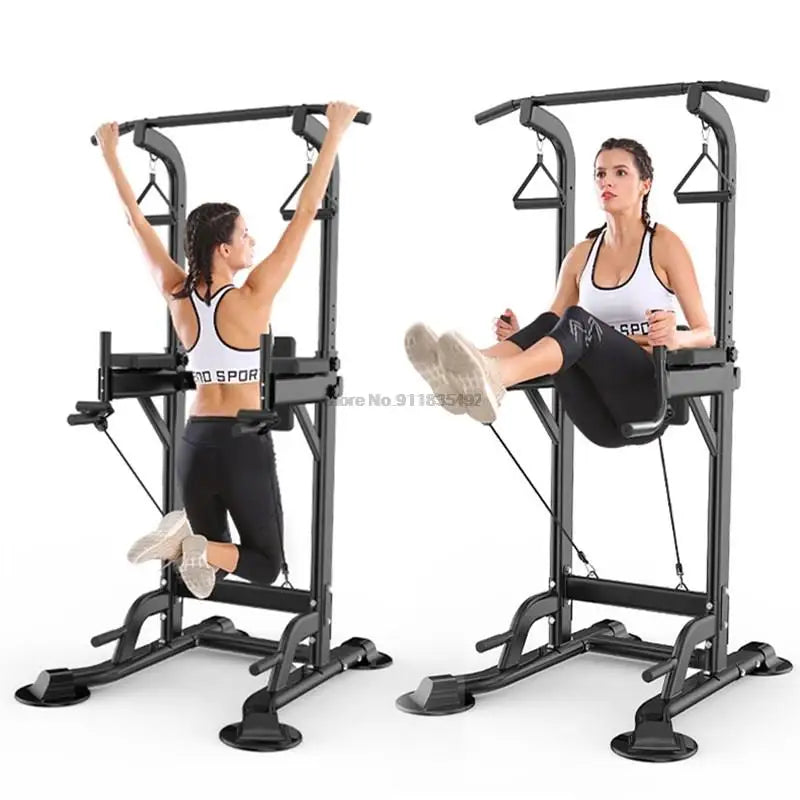 Gym Fitness Multifunction Pull-Ups Rack Horizontal Bar Weight Muscle Training Body Building Chin-up Equipment Drawstring Handle