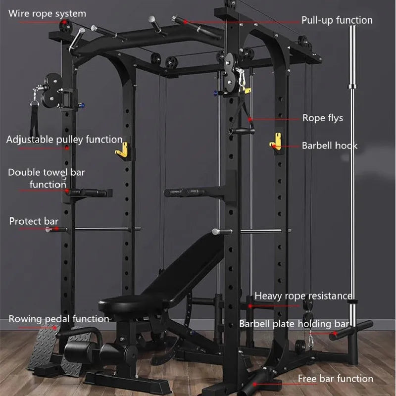 2024 Strength Training Power Rack For Home Gym Exercise Fitness&Body Building Squat Rack Power Cage Weight Lifting Fitness