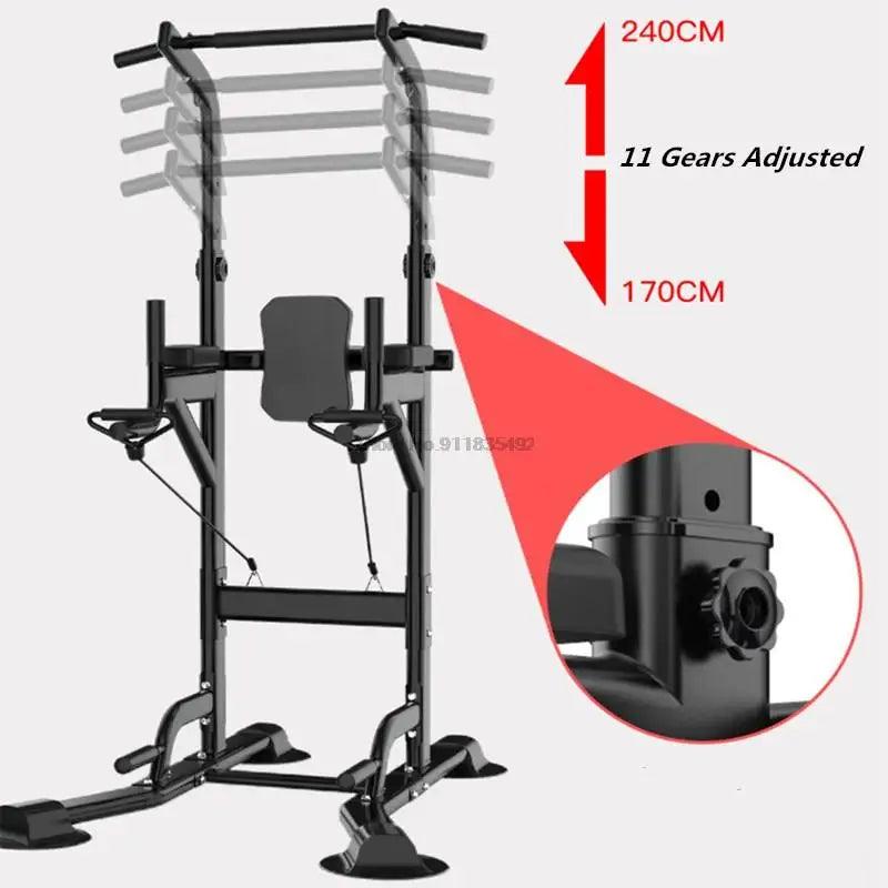 Gym Fitness Multifunction Pull-Ups Rack Horizontal Bar Weight Muscle Training Body Building Chin-up Equipment Drawstring Handle