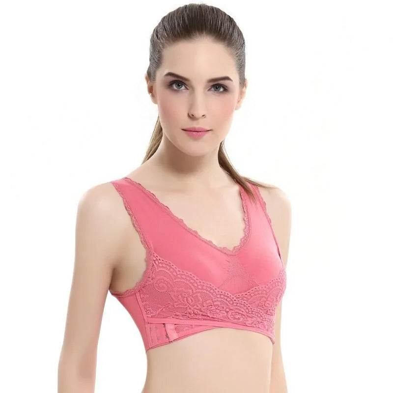 Sports Bra Wide Shoulder Straps U-Neck