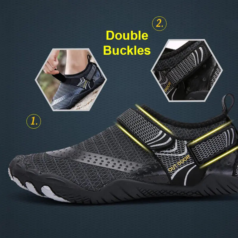 Breathable Double Buckle Unisex Water Shoes - Aqua Shoes Slip-On