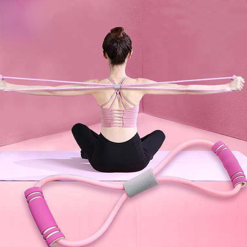 8-character Puller Back Fitness Equipment Pull Rope For Body Beautifying