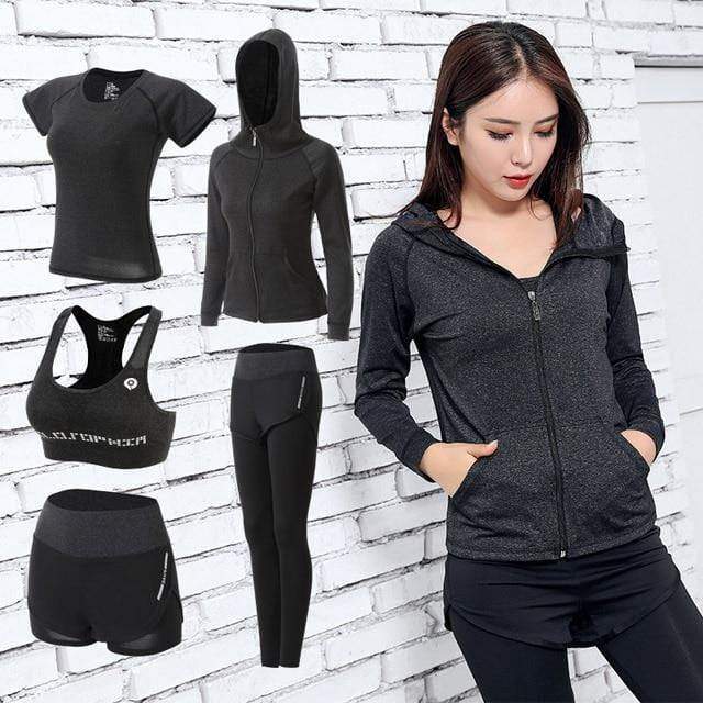 Women's outdoor morning running gym yoga wear slim shaping sports suit